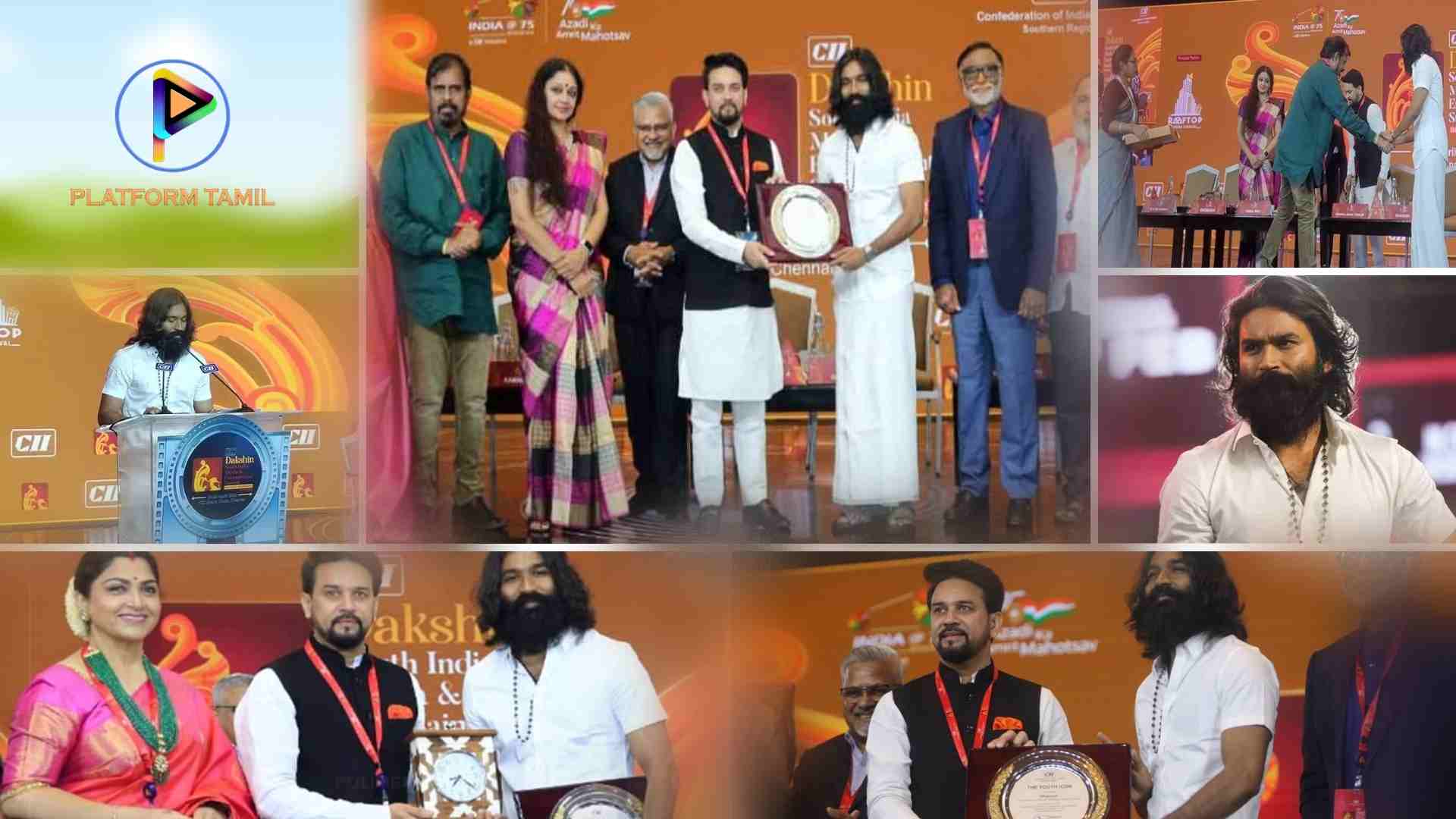Dhanush Getting Youth Icon Awards - Platform Tamil