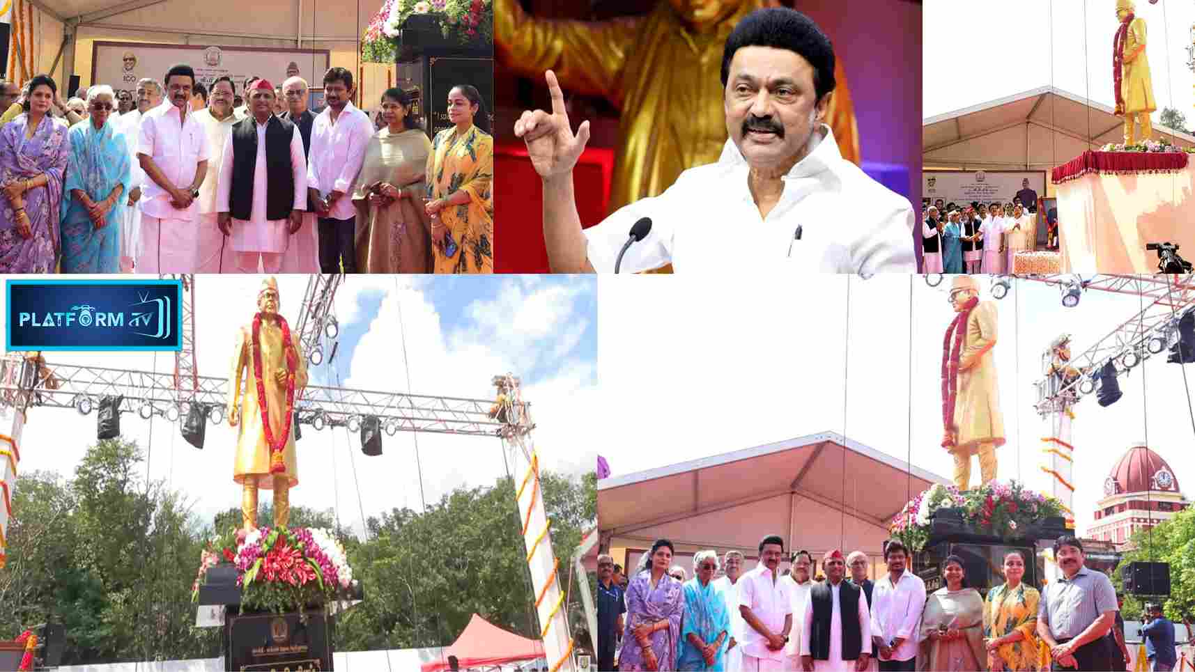 VP Singh Statue - Platform Tamil