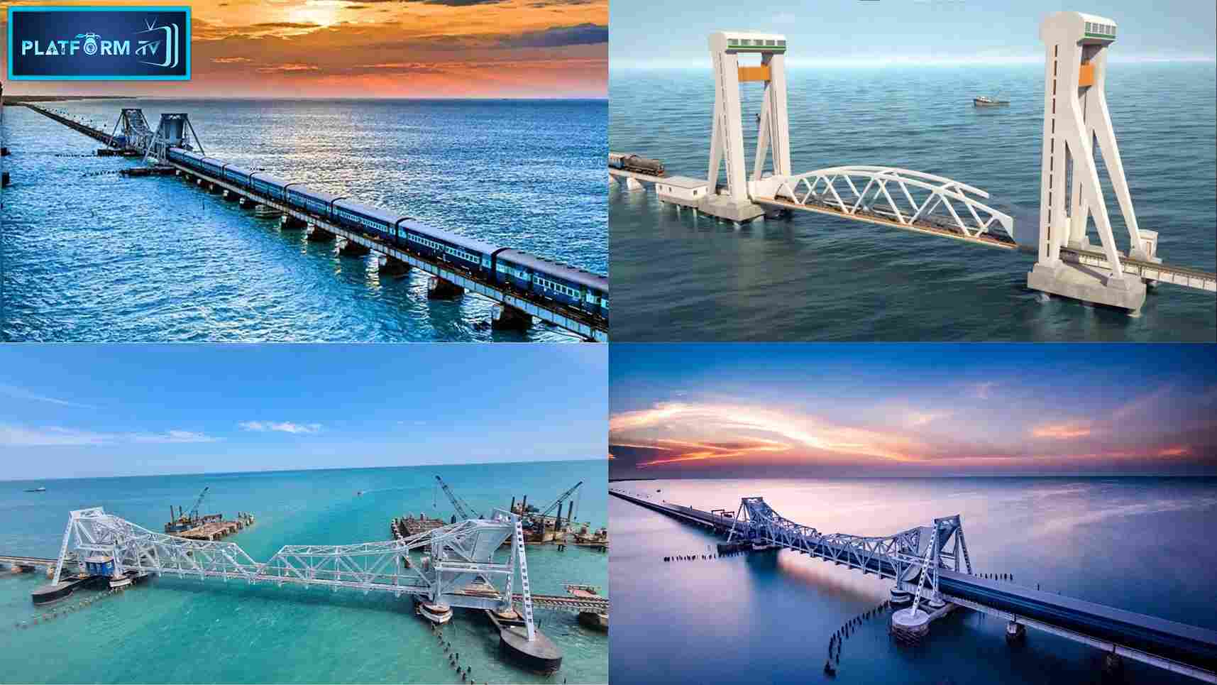 New Pampan Bridge - Platform Tamil